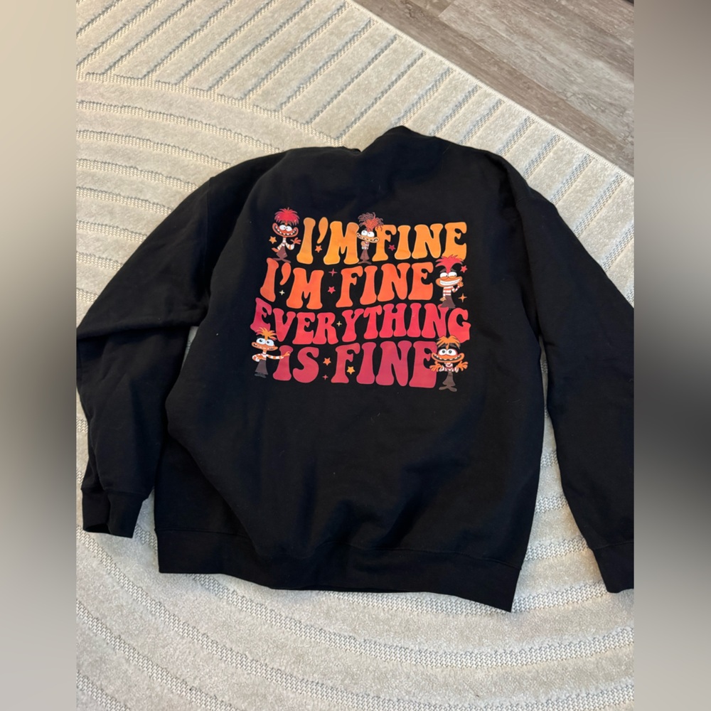 Gildan Black Heavy Blend Sweatshirt— inside out Disney
